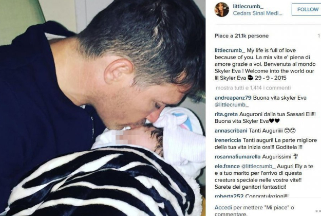 Elisabetta Canalis è mamma: è nata la piccola Skyler Eva Perri