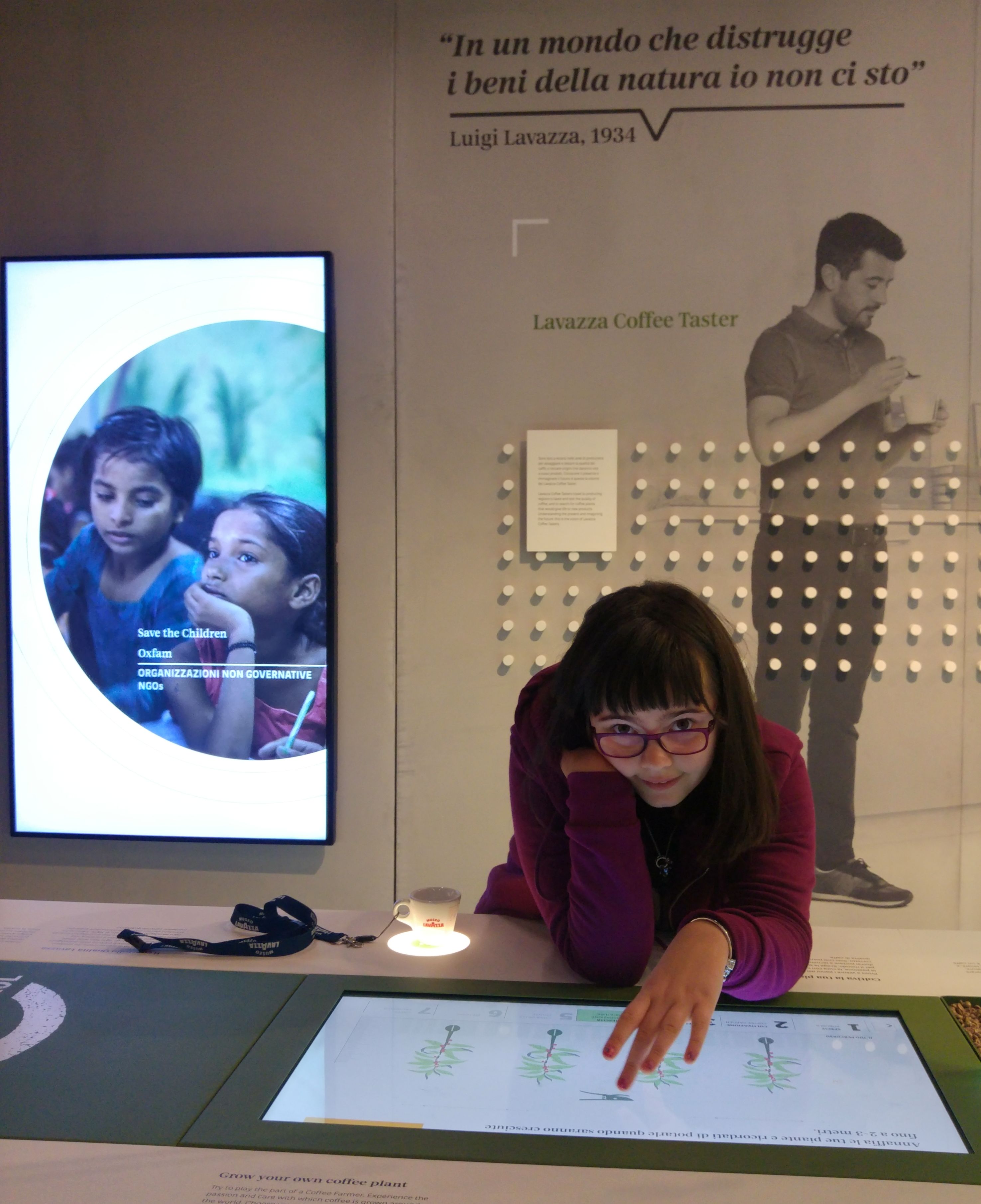 Museo Lavazza con bambini e giovani genitori