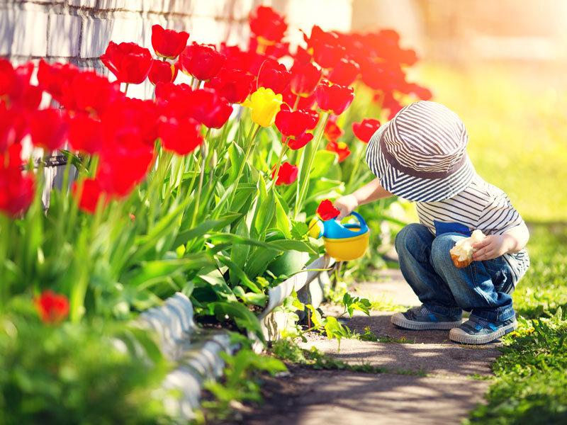 I bambini devono giocare in giardino