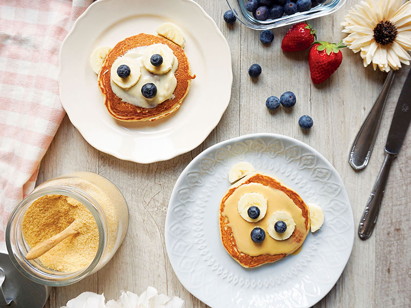 Pancake-Orso alla banana senza uova e senza lattosio