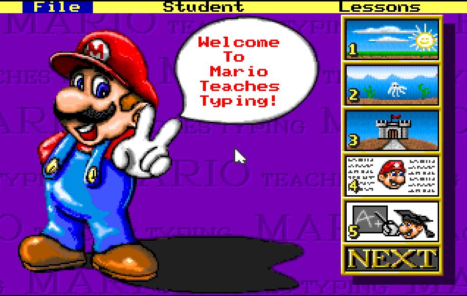 Imparare a usare la tastiera: Mario Teaches Typing