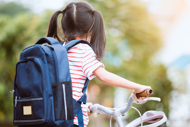 a scuola in bici