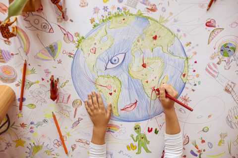 Children’s drawing of planet Earth