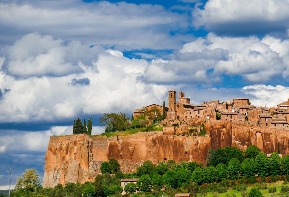 Orvieto historic center with clouds